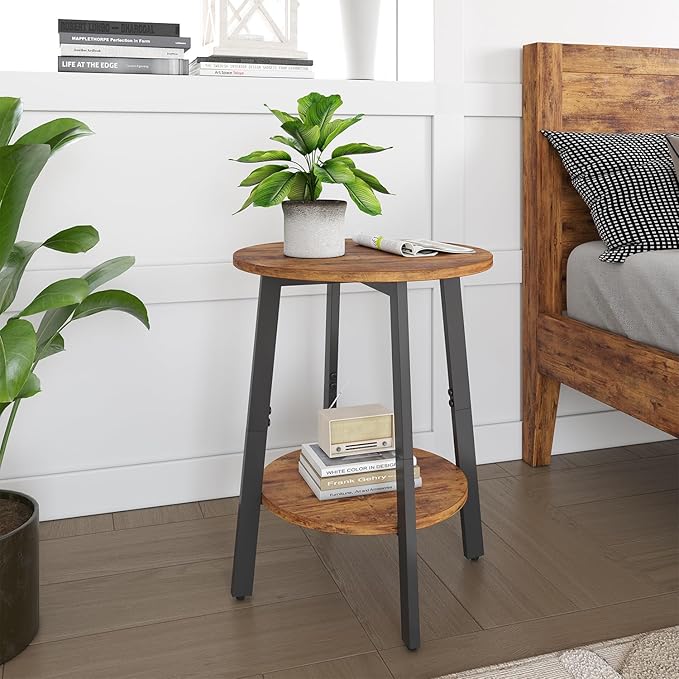 Side Table Set of 2, Small Round End Table - Image 2