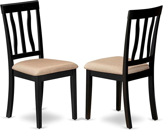 East West Furniture LGAN9-BLK-C 9 Piece Dining Room Table Set Includes a - Image 4