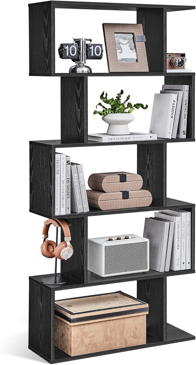 VASAGLE Bookshelf, 5-Tier Bookcase, Tall Display Shelf, Freestanding Storage - Image 4