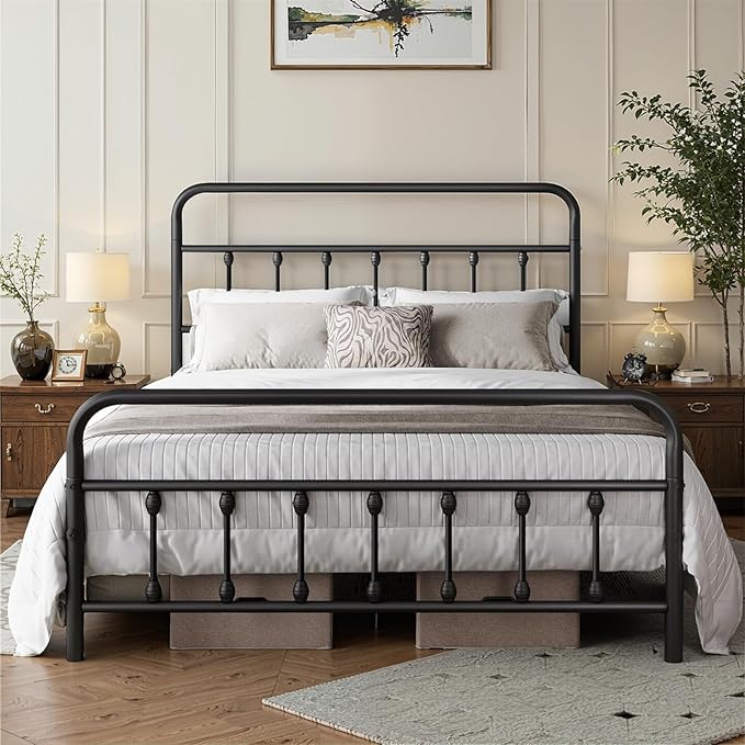 Full Size Bed Frame-Classic Metal Platform Bed Frame Mattress Foundation by ChuangshuoGuard