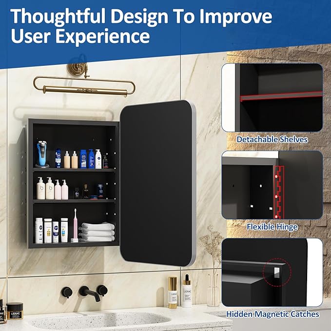 16x24 Inch Medicine Cabinet for Bathroom - Image 5