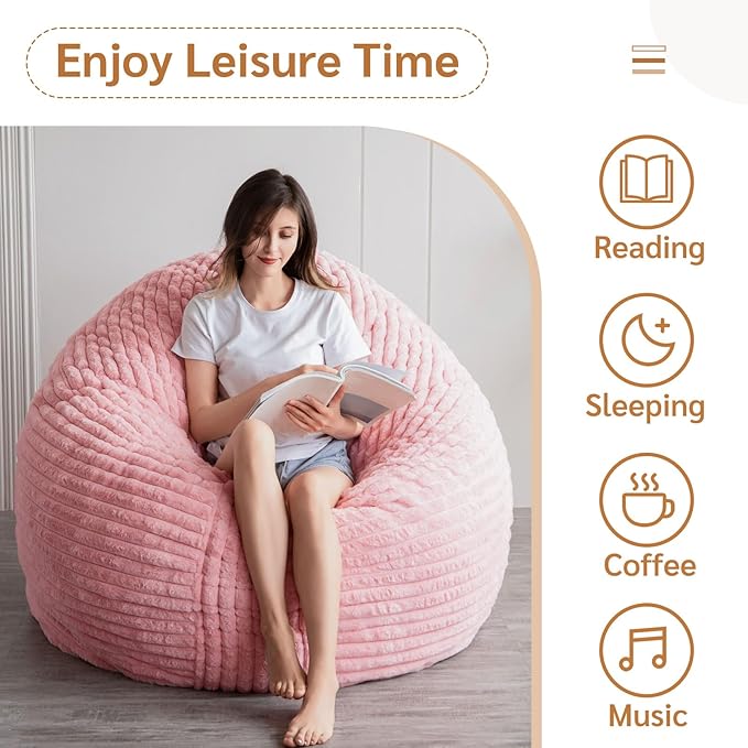 BYBYME 3 in 1 Bean Bag Chairs, Bean Bag Bed - Image 7