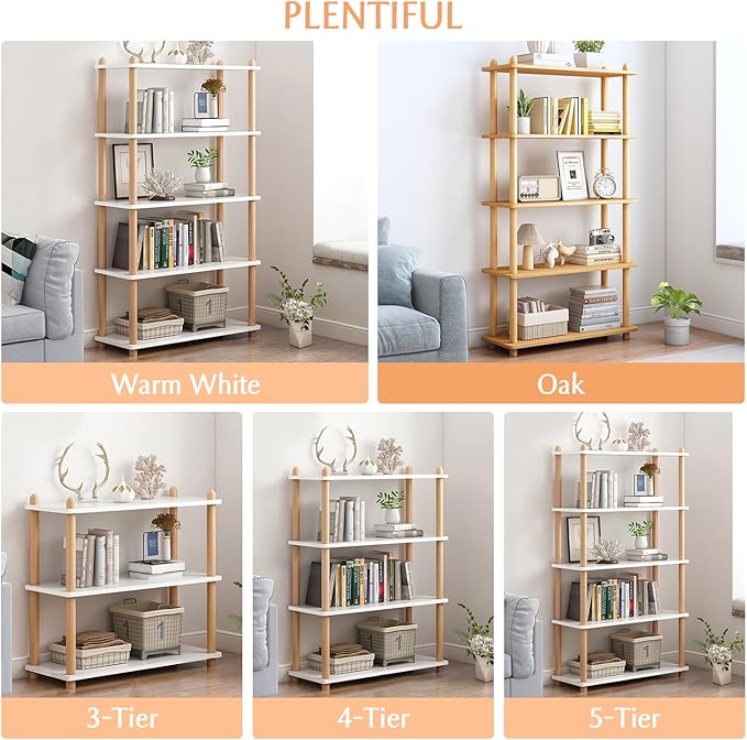 IOTXY 3-Tier Wooden Shelf Bookcase - Image 6