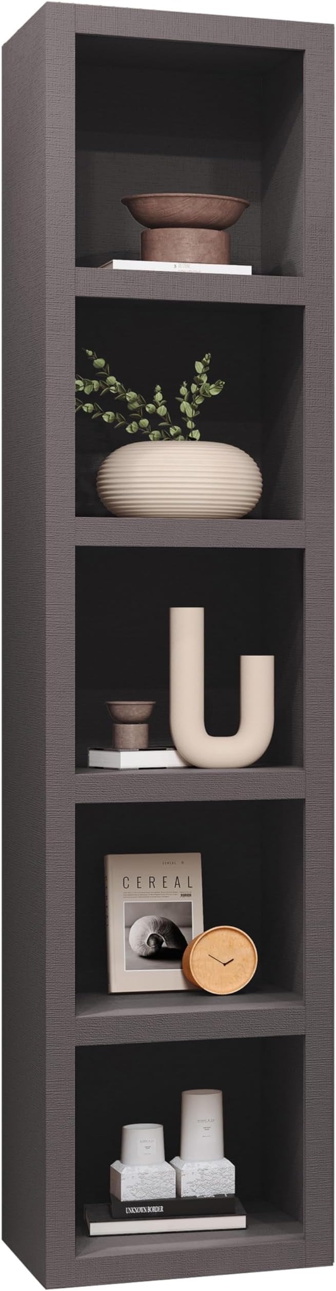 Oakland Living Dark Grey 85-in Tall Wooden Bookcase Shelf - Image 4