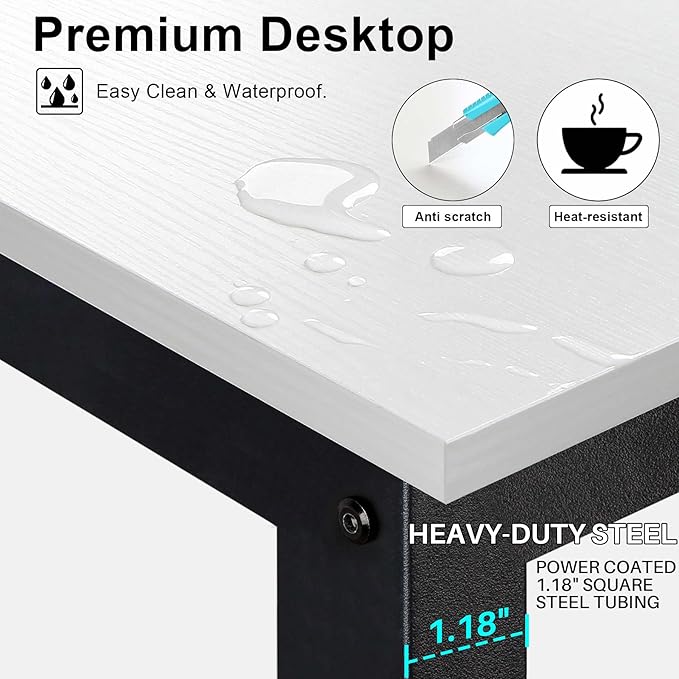 Aquzee Computer Desk, Easy Assembly Gaming Table - Image 6