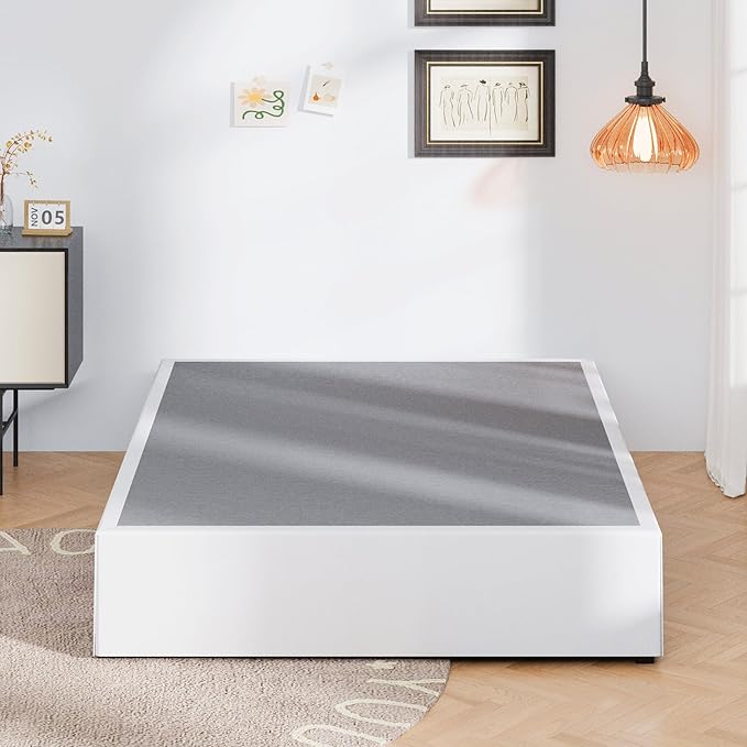 16 Inch Queen Bed Frame with White Skirt Cover, Metal Bed Frame Queen Size with - Image 7