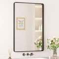 Keonjinn Black Bathroom Mirror for Vanity 24 x 36 Inch Metal Framed Wall Mirror by Keonjinn