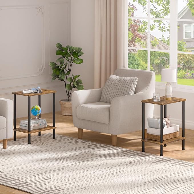 End Table, Small Side Table, 2-Tier Nightstand - Image 4