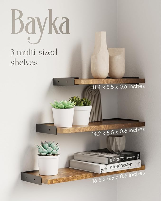 BAYKA Wall Shelves for Bedroom Decor, Floating Wall Shelves for Living Room - Image 3