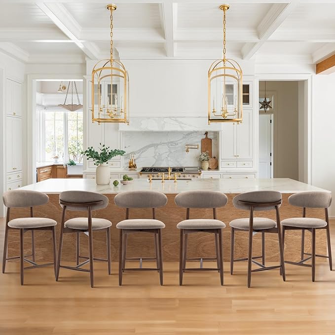 COLAMY Counter Height Bar Stools Set of 6, Kitchen Bar Stools - Image 3