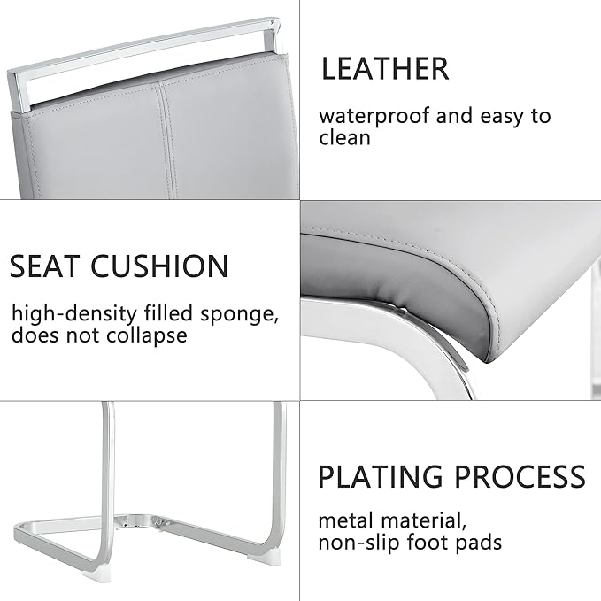 Dining Chairs Set, Kitchen Modern Metal Chairs - Image 7