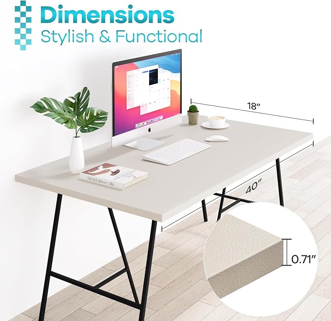 Kaboon Universal Tabletop 40"x18", Solid One-Piece Melamine Table Top, Double L - Image 3