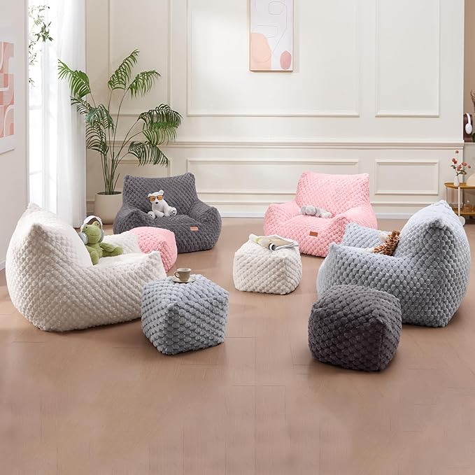 Bean Bag Chair Foot Rest, Modern Comfy Couch Sofa Ottoman - Image 6