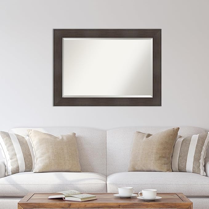 Amanti Art Brown Wall Mirror 30x42 William Rustic Woodgrain Rectangle Bathroom - Image 5