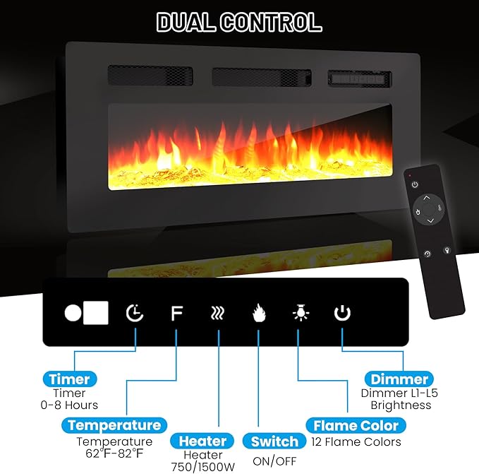 70'' Fireplace TV Stand, Entertainment Center - Image 7