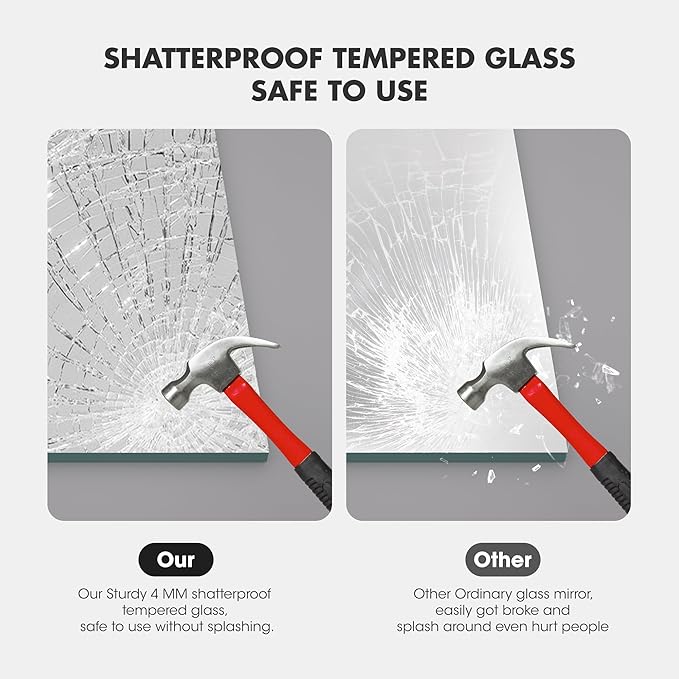 Hasipu Bathroom Mirror for Wall Vanity Mirror 20"x28"-2pcs, Frameless Mirror - Image 7