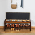 Solid Wood Shoe Bench, 2-Tier Entryway Bench by SOBIBO