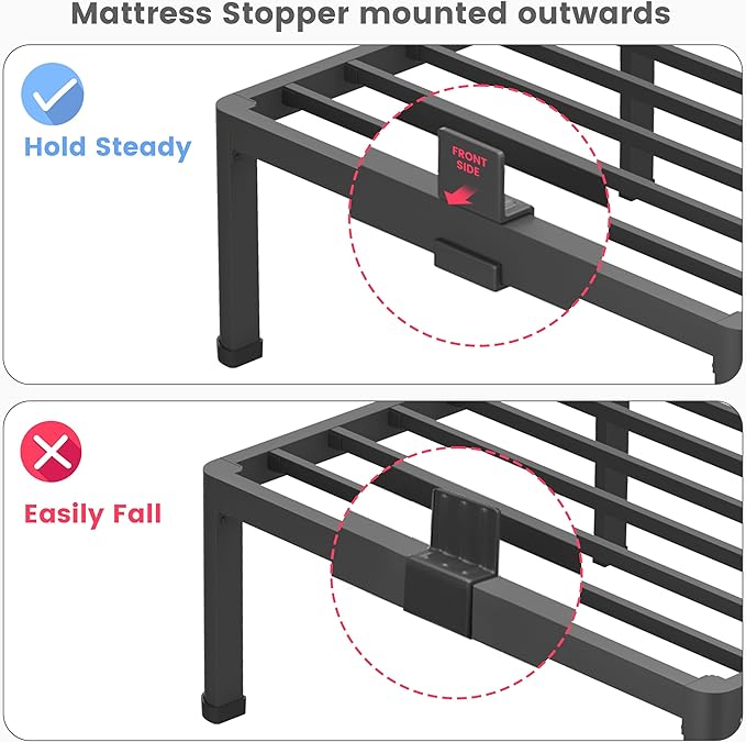 18 Inch Twin XL Size Metal Platform Bed Frame - Image 7