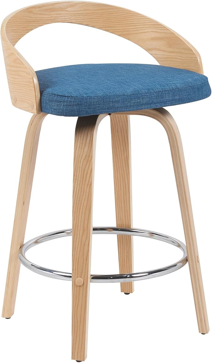 Armen Living Sonia Modern Swivel Counter Height Bar Stool - Image 2