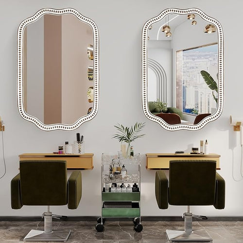 24x36 Inch Wooden Scalloped Farmhouse Mirror - Image 2