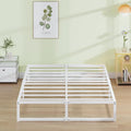 EMODA 12 Inch California King Bed Frame, Metal Platform White Bed Frame No Box by EMODA