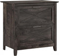 Bush Furniture Key West 2 Drawer Lateral File Cabinet in Dark Gray Hickory | by BushHome