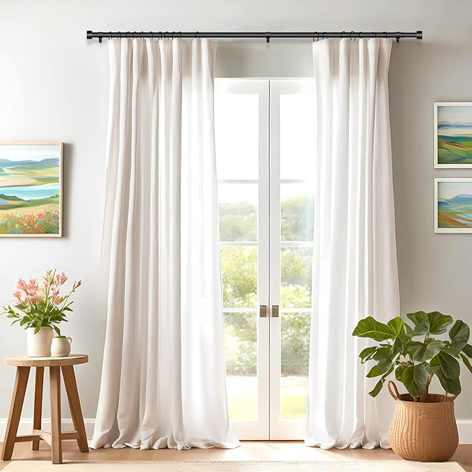 2 Pack Curtain Rods for Windows 66 to 120 Inch, 1 Inch Black Heavy Duty Curtain - Image 8