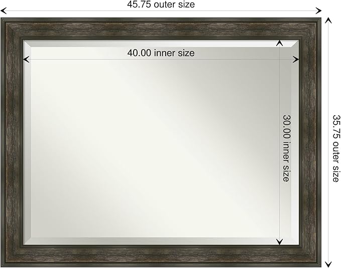 Amanti Art Brown Bathroom Mirror - Image 4