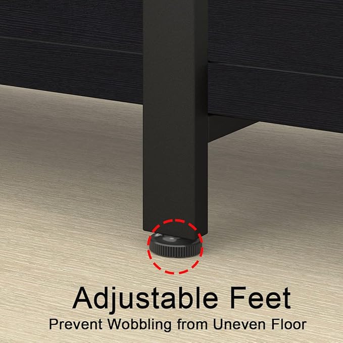 HSH 6 Tier Tall Black Bookshelf, Modern Large Storage Book Shelves & Display - Image 6