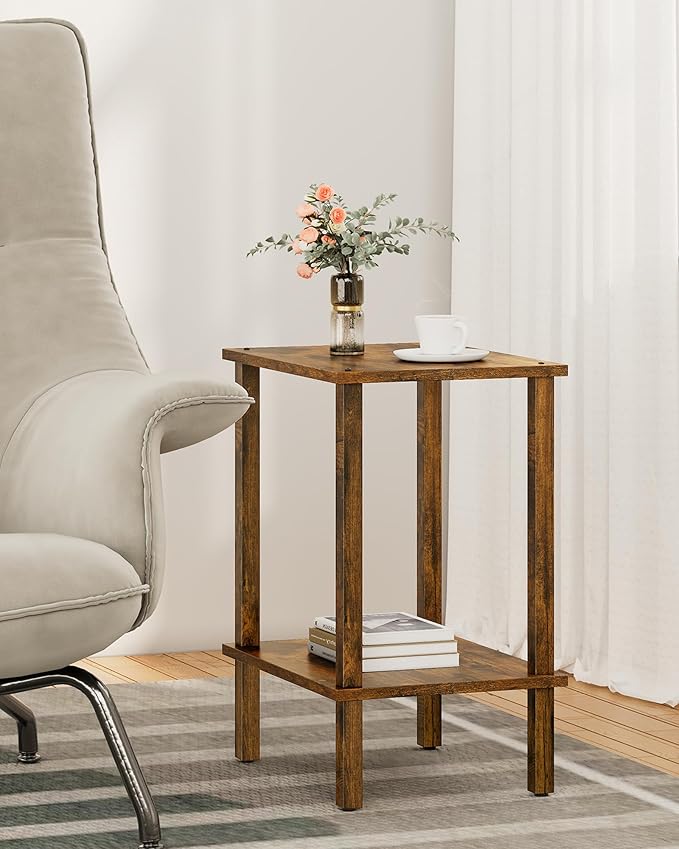 TUTOTAK End Table, Side Table, Nightstand, 2-Tier Storage Shelf, Sofa Table - Image 9