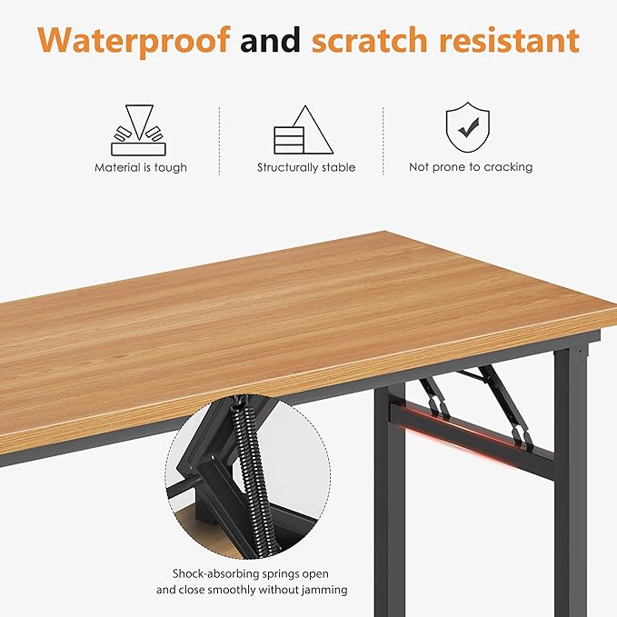 DlandHome 47 inches Folding Table Computer Desk Portable ActivityTable - Image 6