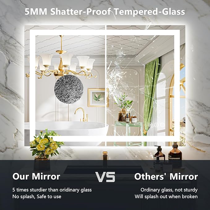 44x36 Inch LED Bathroom Mirror - Image 6