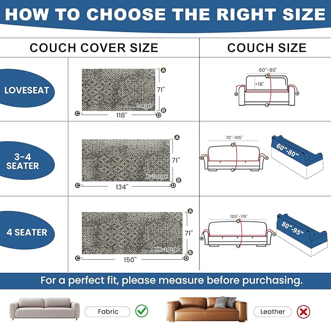 STACYPIK Geometric Pattern Sofa Cover Blanket, Couch Covers - Image 3