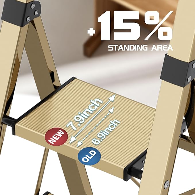 5 Step Step Ladder, Lightweight Folding Step Stool - Image 2