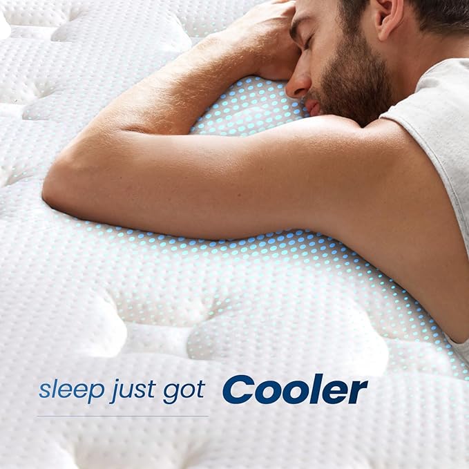 Coolvie 14 Inch Calking Gel Memory Foam Mattress Hybrid, Double Cooling Calk - Image 4