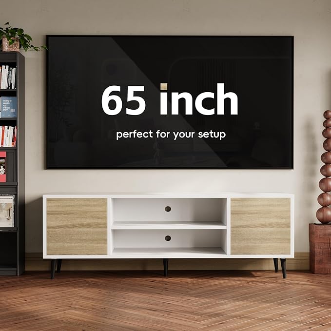 YESHOMY Modern TV Stand for 65" Television, Entertainment Center - Image 4