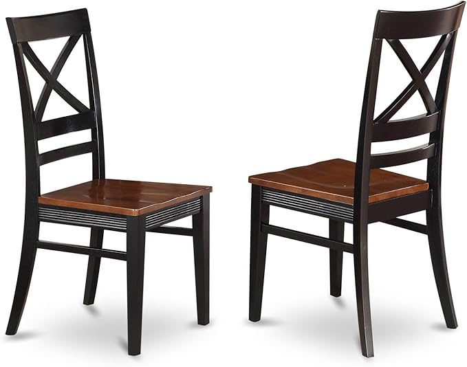 East West Furniture DOQU7-BCH-W 7 Piece Dining Table Set Consist of a Rectangle - Image 6