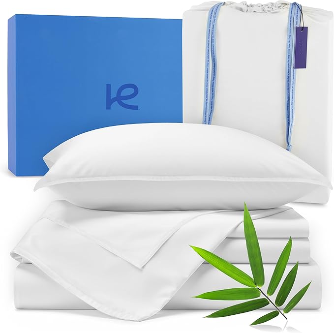 Kickoff Viscose Bamboo Sheets Twin Size 3-pc 100% Organic Bamboo Viscose Bed by KickoffHome
