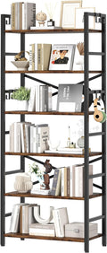 6 Tier Bookshelf, Industrial Bookcase by Homeiju