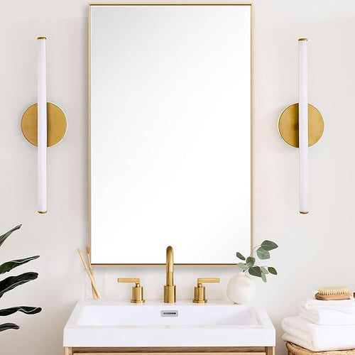 27x40 Inch Orange Gold Bathroom Mirror by Bonverre