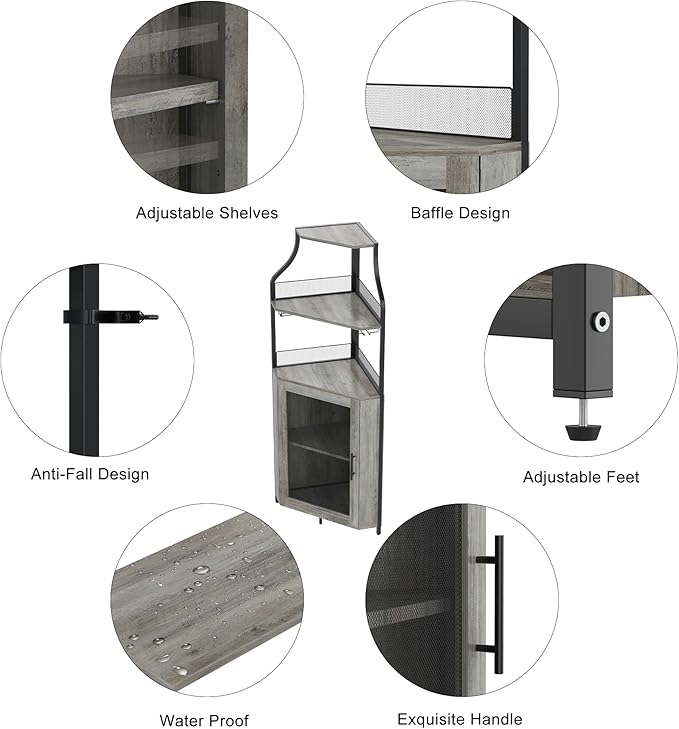 GAOMON Corner Wine Cabinet - Image 5