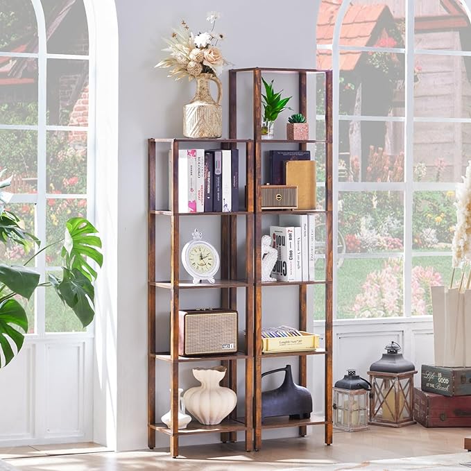 66in Tall Bookshelf 6-Tier Small Narrow Bookcase, Skinny Book Shelf - Image 4
