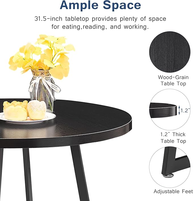 VECELO Round Dining Room Table - Image 5