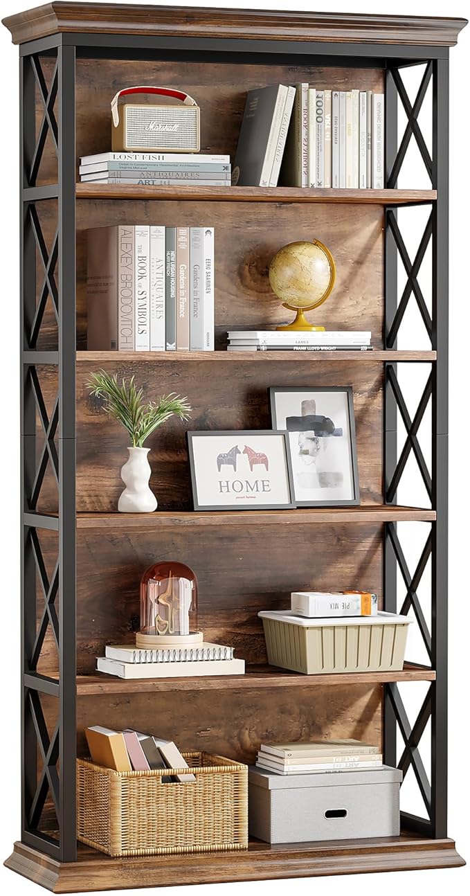 Tribesigns 6-Tier Bookcase, 71 Inches Industrial Bookshelves and Bookcases - Image 8
