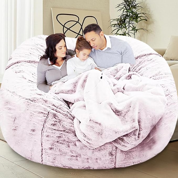 Bean Bag Chairs for Kids Comfy Fluffy Big Bean Bag Chair Cover Without Filler by FunnyFurnitureforYourHous