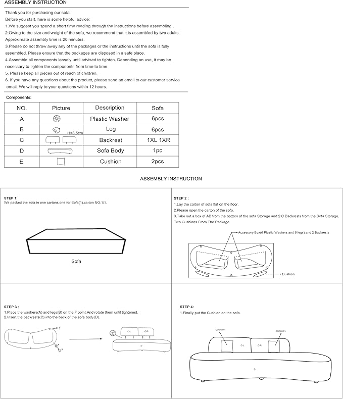 Container Furniture Direct 90" Curved Sofa - Image 10