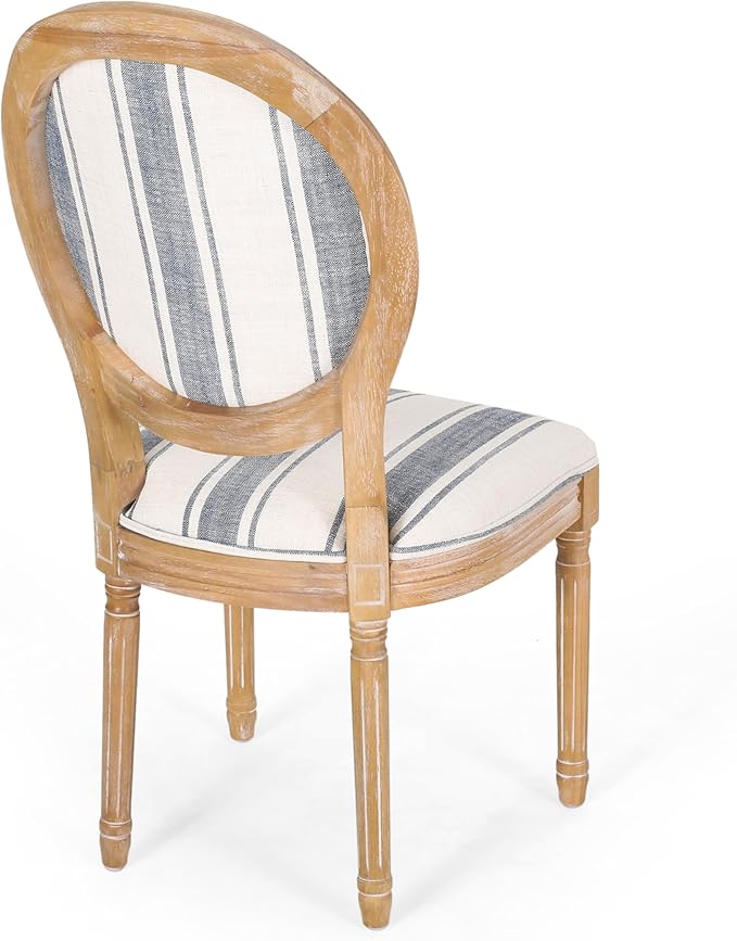 Christopher Knight Home Phinnaeus Dining Chair Set, Dark Blue Stripes + Light - Image 7