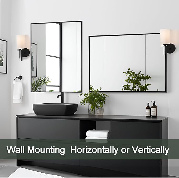 Bathroom Mirror 30x40 Inch, Rectangle Wall Mounted Mirror, Metal Framed Vanity - Image 6