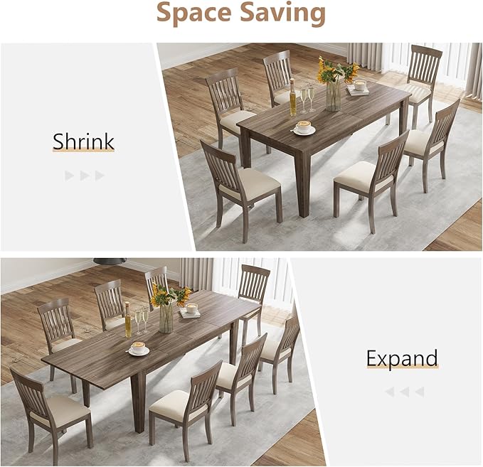 Expandable Dining Table, Large Wood Dining Table - Image 5