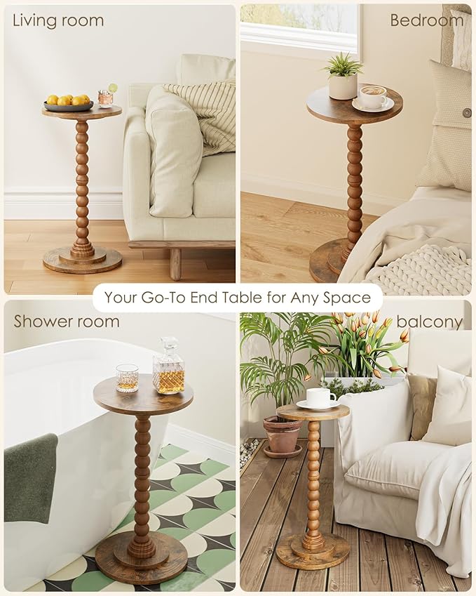 Masupu Round Side Table, Small Drink Table - Image 7
